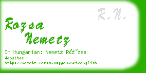 rozsa nemetz business card